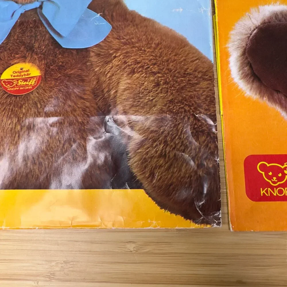 Vintage 70s‎ Steiff Teddy Bear Paper Shopping Bags Made In West Germany Lot of 2